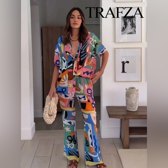 Zara Printed Flowing Two Piece Suit XS 🌸 Bloggers Favorite Sold Out! - Picture 1 of 13